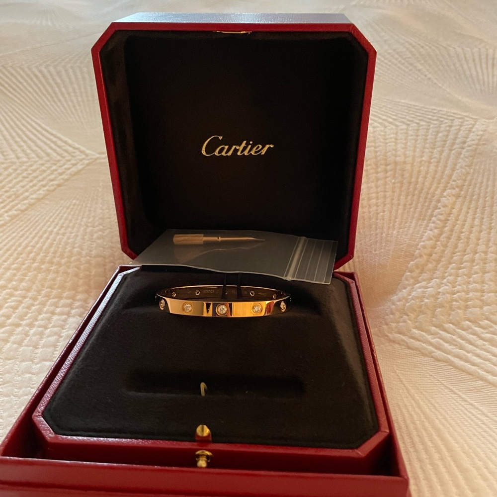 Cartier rose gold love bracelet - size 16